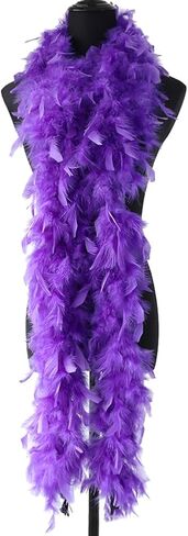 2m Colorful Feather Boa Fancy Dress Feather Boa Party Fluffy Boa Craft Turkey Feather Boa Halloween Christmas Birthday Boa for Women Girls Dark Purple in Saudi Arabia