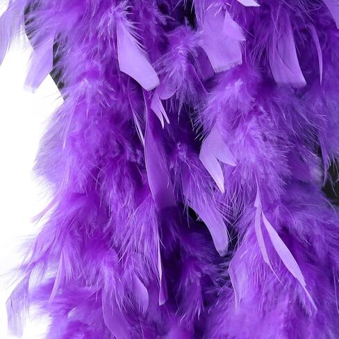 2m Colorful Feather Boa Fancy Dress Feather Boa Party Fluffy Boa Craft Turkey Feather Boa Halloween Christmas Birthday Boa for Women Girls Dark Purple in Saudi Arabia