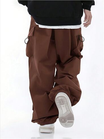 Boy's Wide Leg Cargo Pants Drawstring Waist Baggy Track Pants Trousers Streetwear in Kuwait