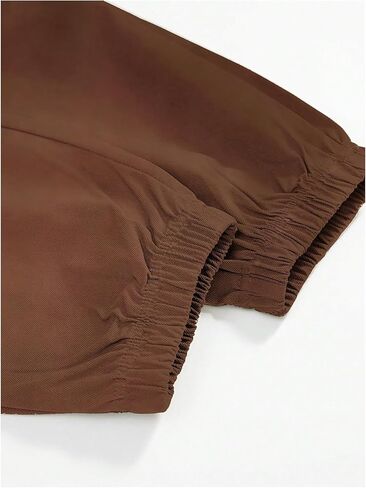 Boy's Wide Leg Cargo Pants Drawstring Waist Baggy Track Pants Trousers Streetwear in Kuwait