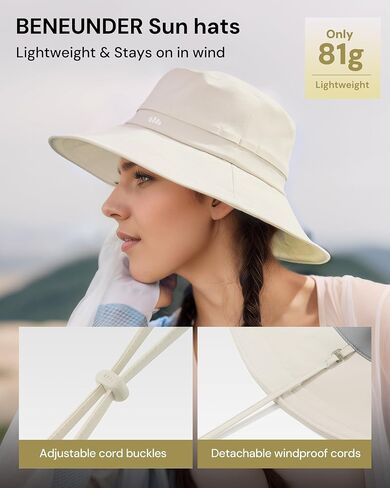 قبعات شمس Beneunder Wide Brim للنساء UPF50+ UV Protection Outdoor Beach Fishing Hace in Kuwait