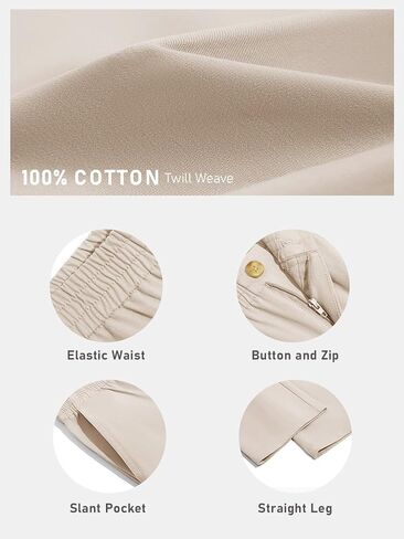 Haloumoning Boys School Uniform Chino Pants Kids Elastic Waist Pull on Twill Pants with Pockets 5-14 Years in Kuwait