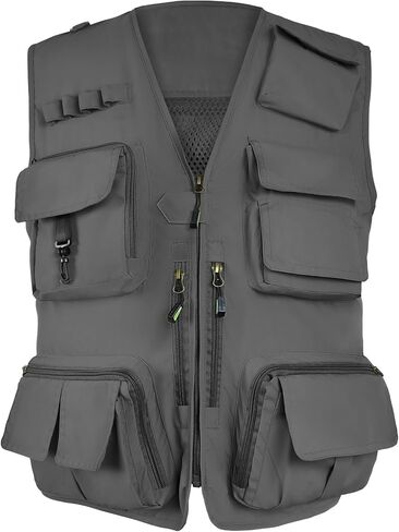 Mens Lightweight Safari Travel Fishing Photography Outdoor Work Cargo Vest with Pockets in Kuwait