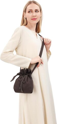 FURPHI Medieval Drawstring Shoulder Bag Renaissance Canvas Dice Bag Coin Purse Ren Faire Costume Accessories in Saudi Arabia