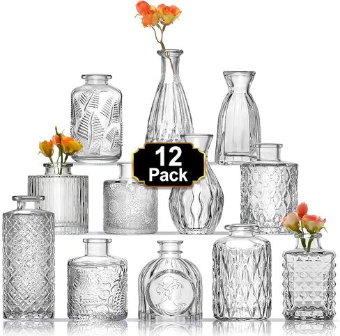 Aheroi 32 Pcs Bud Vase Set, Clear Vases for Centerpieces, Cute Glass Bud Vases Small Vases for Flowers, Mini Vase Flower Vase Set for Wedding Decorations, Room Office Table Decor in Kuwait