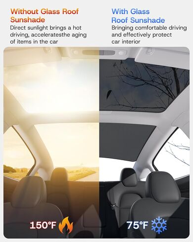 تسلا 2024 موديل 3 ظلة، 2024 موديل 3 سقف زجاجي مظلة فتحة سقف غطاء خلفي نافذة ظل شمس واقي من الشمس سقف متوافق مع تسلا موديل 3 2024 in Kuwait