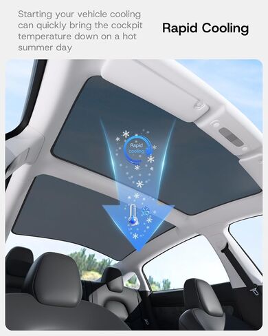 تسلا 2024 موديل 3 ظلة، 2024 موديل 3 سقف زجاجي مظلة فتحة سقف غطاء خلفي نافذة ظل شمس واقي من الشمس سقف متوافق مع تسلا موديل 3 2024 in Kuwait