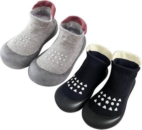 2 أزواج طفل جورب أحذية الأولاد الفتيات غير الانزلاق ناعم من المطاط وحيدات أحذية رياضية طفل رضيع in Kuwait