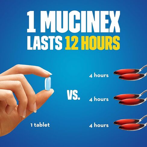 Mucinex Chest Congestion, Expectorant 12 Hour Extended Release Tablets, 20ct, 600mg Guaifenesin with Extended Relief of Chest Congestion Caused by Excess Mucus. Thins and Loosens Mucus in Saudi Arabia