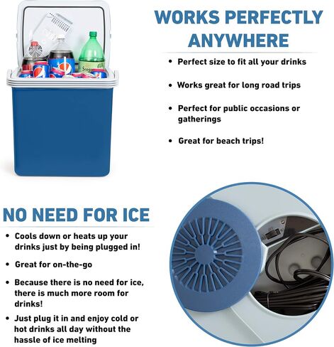 Electric cooleK-Box Electric Cooler and Warmer for Car and Home - 34 Quart (32 Liter) - Dual 110V AC House and 12V DC Vehicle Plugs in Saudi Arabia