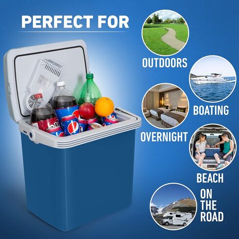 Electric cooleK-Box Electric Cooler and Warmer for Car and Home - 34 Quart (32 Liter) - Dual 110V AC House and 12V DC Vehicle Plugs in Saudi Arabia