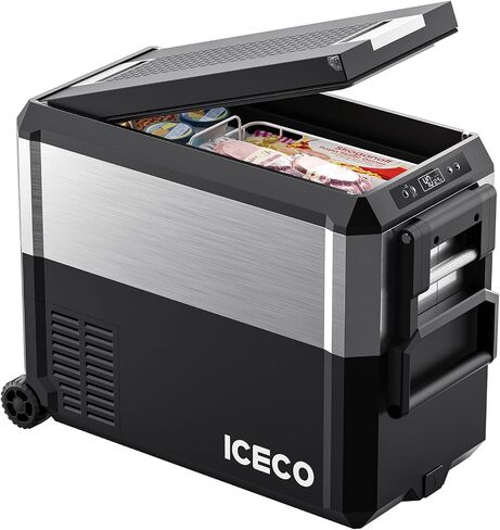 ICECO JP50 Pro Portable Refrigerator,12Volt Car Fridge Freezer, Compact Refrigerator with Secop Compressor, for Outdoor, Camping 51.7 Quart, -4℉～68℉, DC 12/24V, AC 110/240V, Multi-directional Lid in Saudi Arabia