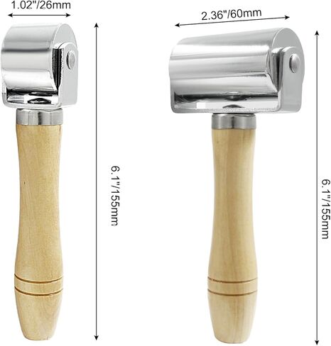 Litoexpe 1pcs Leather Press Edge Seam Roller, 26mm Stainless Steel Leather Edge Creaser and Smoother, Leather Glue Laminating Roller Tool, Platen Tool for Leather in Kuwait