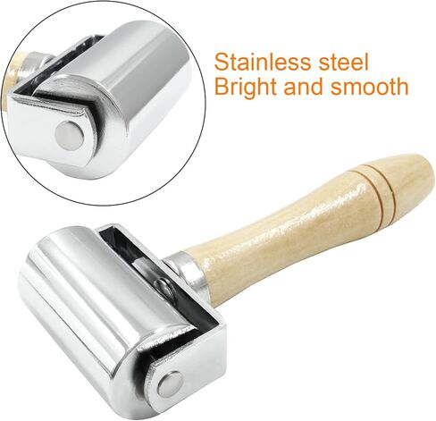 Litoexpe 1pcs Leather Press Edge Seam Roller, 26mm Stainless Steel Leather Edge Creaser and Smoother, Leather Glue Laminating Roller Tool, Platen Tool for Leather in Kuwait
