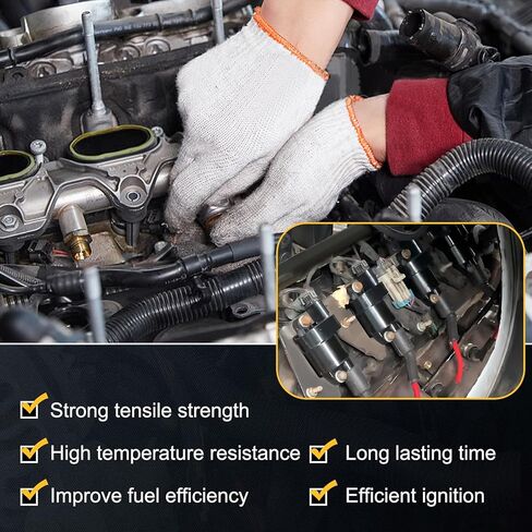 uf414 ملفات الإشعال حزمة وقابس شرارة مزدوجة Iridium و 10.2 ملم شرارة الأسلاك لشيفي Avalanche Express Tahoe Silverado SilveraDAD 1500 2500 3500/GMC Savana Sierra Yukon/Cadillac Escalade in Saudi Arabia