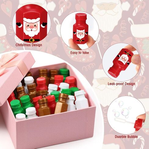 Zomiboo 48 PCS Snowflake Bubble Wands Party Fords for Kids Winter Bubbles Toys Bulk Mini Bubble Bottles مع ملصقات ندفة الثلج الشتوية لقضاء عطلة الفصول الدراسية Pinata مواد عيد ميلاد اللوازم اللوازم in Kuwait
