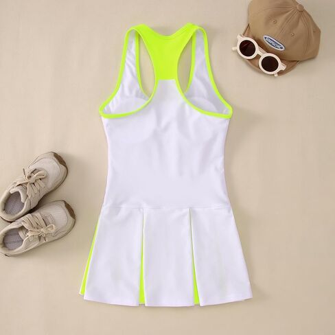 Izyjoy Kids Girls Tennis Golf Golf Dress Outfit Dresses Racerback Dresses with shorts Gopicets Sport Athletic 2 Sets in Kuwait
