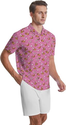 Funny Polo Shirts for Men Short Sleeve Performance Moisture Wicking Golf Shirts Casual Crazy Patriotic Print Mens Polo Shirt in Saudi Arabia