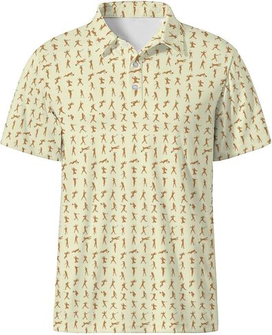 Party Mens Golf Shirt Print Short Sleeve Moisture Wicking Funny Sport Performance Polo Shirts for Men in Saudi Arabia