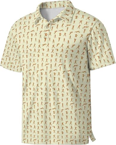 Party Mens Golf Shirt Print Short Sleeve Moisture Wicking Funny Sport Performance Polo Shirts for Men in Saudi Arabia