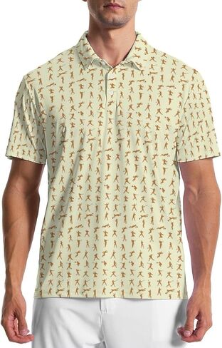 Party Mens Golf Shirt Print Short Sleeve Moisture Wicking Funny Sport Performance Polo Shirts for Men in Saudi Arabia
