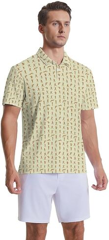 Party Mens Golf Shirt Print Short Sleeve Moisture Wicking Funny Sport Performance Polo Shirts for Men in Saudi Arabia