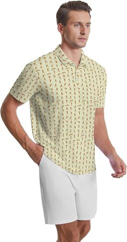 Party Mens Golf Shirt Print Short Sleeve Moisture Wicking Funny Sport Performance Polo Shirts for Men in Saudi Arabia