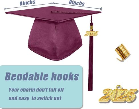 GradPlaza Shiny Kindergarten and Preschool Graduation Cap 2025 Tassel Year Charm for Kids Unisex in Saudi Arabia