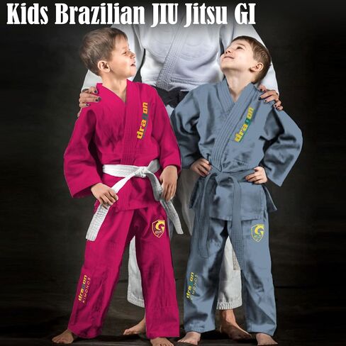 Dragon Brazilian Jiu Jitsu Gi for Kids – Ultra-Light, Preshrunk Youth Grappling Uniform with Free Belt & Bag in Saudi Arabia