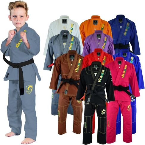 Dragon Brazilian Jiu Jitsu Gi for Kids – Ultra-Light, Preshrunk Youth Grappling Uniform with Free Belt & Bag in Saudi Arabia