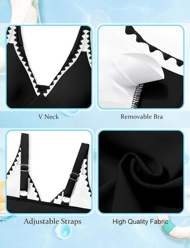Girls Swimsuit V-Neck Shell Stitched Solid Color High Waisted 3 Piece Bathing Suit Bikini with Cover Up 9-16T in Saudi Arabia