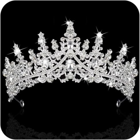 COCIDE Silver Tiara and Crown for Women Crystal Queen Crowns Rhinestone Princess Tiaras for Girl Bride Wedding Hair Accessories for Bridal Birthday Party Prom Halloween Cos-play Costume Christmas in Saudi Arabia