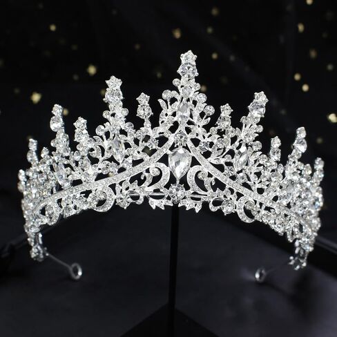 COCIDE Silver Tiara and Crown for Women Crystal Queen Crowns Rhinestone Princess Tiaras for Girl Bride Wedding Hair Accessories for Bridal Birthday Party Prom Halloween Cos-play Costume Christmas in Saudi Arabia