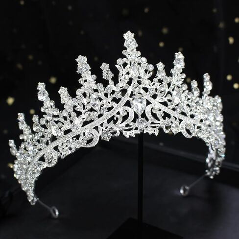 COCIDE Silver Tiara and Crown for Women Crystal Queen Crowns Rhinestone Princess Tiaras for Girl Bride Wedding Hair Accessories for Bridal Birthday Party Prom Halloween Cos-play Costume Christmas in Saudi Arabia