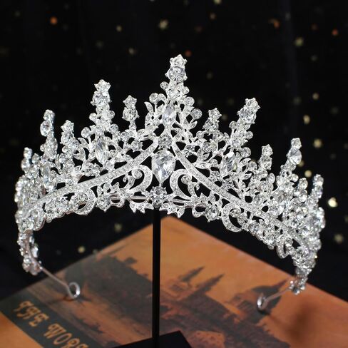 COCIDE Silver Tiara and Crown for Women Crystal Queen Crowns Rhinestone Princess Tiaras for Girl Bride Wedding Hair Accessories for Bridal Birthday Party Prom Halloween Cos-play Costume Christmas in Saudi Arabia