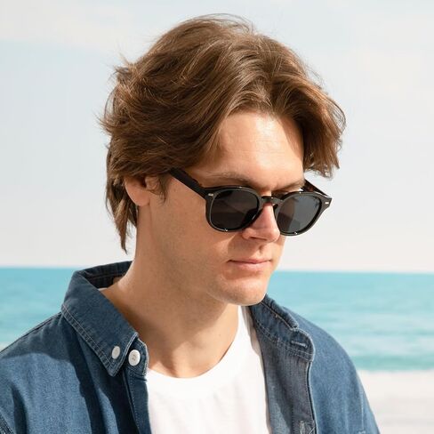 Superb Acetate Thick Scratch/Saltwater Resistant/Oleophobic Coating Lens Vintage Polarized Sunglasses Men Women in Saudi Arabia