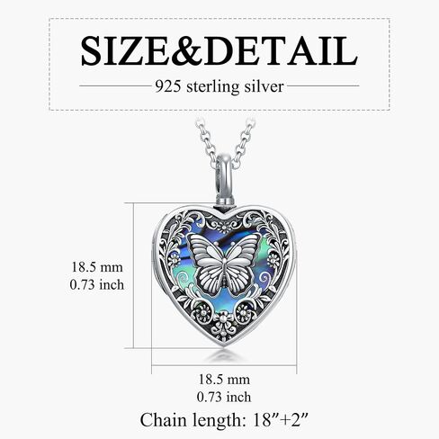 Personalized Heart Urn Locket Necklace for Ashes and Pictures 925 Sterling Silver Customized Locket Cremation Necklace for Ashes Memorial Keepsake Jewelry for Women in Kuwait