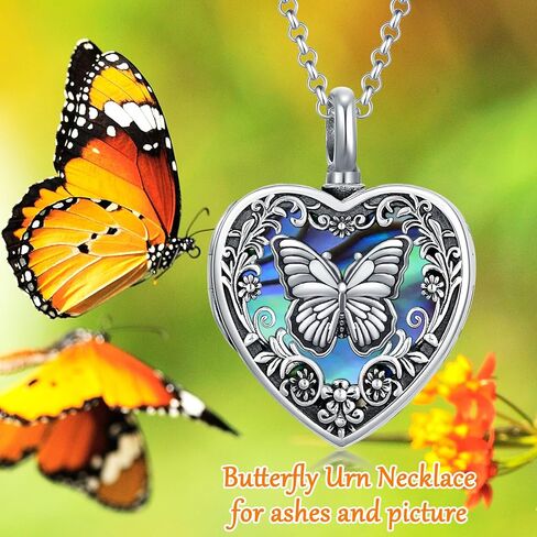 Personalized Heart Urn Locket Necklace for Ashes and Pictures 925 Sterling Silver Customized Locket Cremation Necklace for Ashes Memorial Keepsake Jewelry for Women in Kuwait