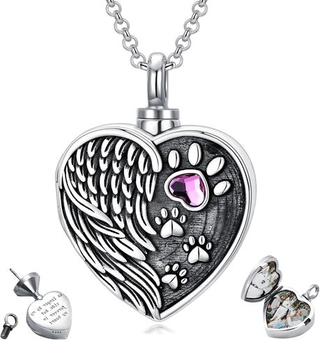 Personalized Heart Urn Locket Necklace for Ashes and Pictures 925 Sterling Silver Customized Locket Cremation Necklace for Ashes Memorial Keepsake Jewelry for Women in Kuwait