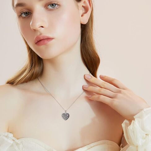 Personalized Heart Urn Locket Necklace for Ashes and Pictures 925 Sterling Silver Customized Locket Cremation Necklace for Ashes Memorial Keepsake Jewelry for Women in Kuwait