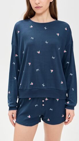PJ Salvage Women's Rose Pajama Top in Saudi Arabia