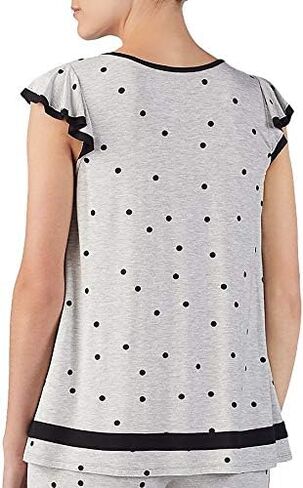 ELLEN TRACY Womens Pajama Top - Soft Stretch Jersey Short Sleeve Sleep Shirt Loungewear in Kuwait
