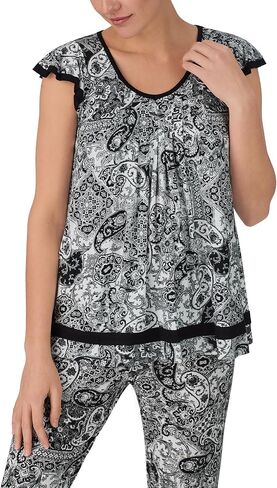 ELLEN TRACY Womens Pajama Top - Soft Stretch Jersey Short Sleeve Sleep Shirt Loungewear in Kuwait