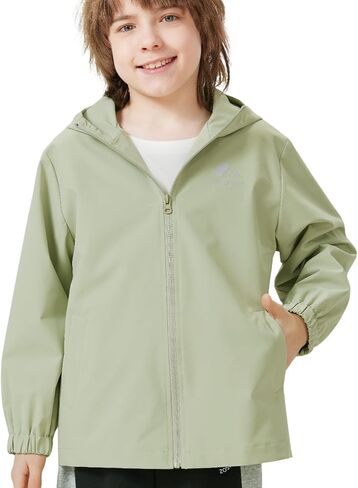 Kids Rain Jacket Lightweight Waterproof Rain Coats Outerwear with Hood for Boys Girls Size 4-15 in Saudi Arabia