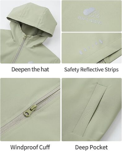 Kids Rain Jacket Lightweight Waterproof Rain Coats Outerwear with Hood for Boys Girls Size 4-15 in Saudi Arabia