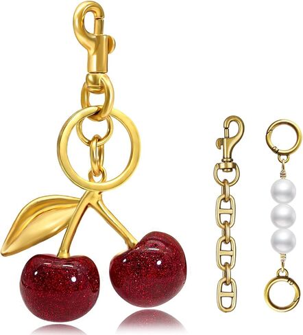 Cherry Keychain cherry Bag Charm Keychain Accessories Gifts for Women Purse Bag Charms Extender Chain for Handbags in Kuwait