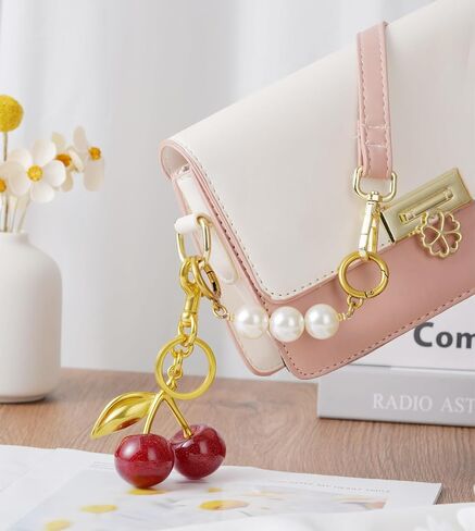 Cherry Keychain cherry Bag Charm Keychain Accessories Gifts for Women Purse Bag Charms Extender Chain for Handbags in Kuwait