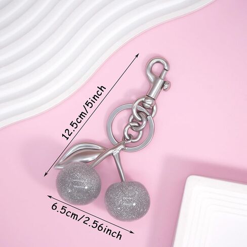 Cherry Keychain for Women Apple Strawberry Bag Charm Key Chain Accessories Gifts for Birthday Christmas in Saudi Arabia