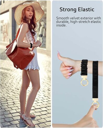 معصم سلسلة المفاتيح ، سلسلة مفاتيح ممتدة لمفاتيح السيارة مع حلقة D ، سوار معصم Scrunchie لطيف للنساء الرجال in Kuwait
