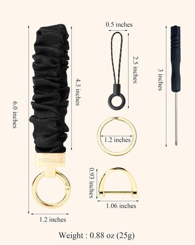 معصم سلسلة المفاتيح ، سلسلة مفاتيح ممتدة لمفاتيح السيارة مع حلقة D ، سوار معصم Scrunchie لطيف للنساء الرجال in Kuwait